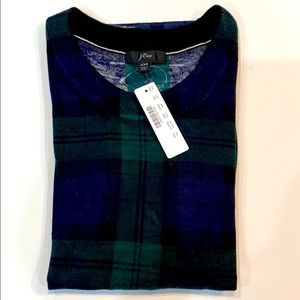 J Crew Black Watchman Plaid Tippi sweater